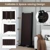 imageGiantex Room Divider Large Single Panel 73W x 73H Privacy Screen with Lockable Wheels Rolling Room Divider Panel for Home Office Studio Partition Fabric Wall Divider for Room Separation BrownBrown