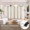 imageGiantex Room Divider Large Single Panel 73W x 73H Privacy Screen with Lockable Wheels Rolling Room Divider Panel for Home Office Studio Partition Fabric Wall Divider for Room Separation BrownBeige
