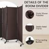 imageGiantex Room Divider Large Single Panel 73W x 73H Privacy Screen with Lockable Wheels Rolling Room Divider Panel for Home Office Studio Partition Fabric Wall Divider for Room Separation BrownBrown