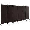 imageGiantex Room Divider Large Single Panel 73W x 73H Privacy Screen with Lockable Wheels Rolling Room Divider Panel for Home Office Studio Partition Fabric Wall Divider for Room Separation BrownBrown