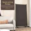 imageGiantex Room Divider Large Single Panel 73W x 73H Privacy Screen with Lockable Wheels Rolling Room Divider Panel for Home Office Studio Partition Fabric Wall Divider for Room Separation BrownBrown