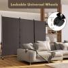 imageGiantex Room Divider Large Single Panel 73W x 73H Privacy Screen with Lockable Wheels Rolling Room Divider Panel for Home Office Studio Partition Fabric Wall Divider for Room Separation BrownBrown