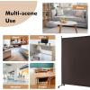 imageGiantex Room Divider Large Single Panel 73W x 73H Privacy Screen with Lockable Wheels Rolling Room Divider Panel for Home Office Studio Partition Fabric Wall Divider for Room Separation BrownBrown