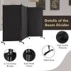 imageGiantex Room Divider Large Single Panel 73W x 73H Privacy Screen with Lockable Wheels Rolling Room Divider Panel for Home Office Studio Partition Fabric Wall Divider for Room Separation BrownBlack