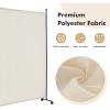 imageGiantex Room Divider Large Single Panel 73W x 73H Privacy Screen with Lockable Wheels Rolling Room Divider Panel for Home Office Studio Partition Fabric Wall Divider for Room Separation BrownBeige