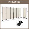 imageGiantex Room Divider Large Single Panel 73W x 73H Privacy Screen with Lockable Wheels Rolling Room Divider Panel for Home Office Studio Partition Fabric Wall Divider for Room Separation BrownBeige