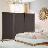 imageGiantex Room Divider Large Single Panel 73W x 73H Privacy Screen with Lockable Wheels Rolling Room Divider Panel for Home Office Studio Partition Fabric Wall Divider for Room Separation BrownBrown