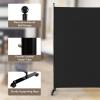 imageGiantex Room Divider Large Single Panel 73W x 73H Privacy Screen with Lockable Wheels Rolling Room Divider Panel for Home Office Studio Partition Fabric Wall Divider for Room Separation BrownBlack