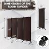 imageGiantex Room Divider Large Single Panel 73W x 73H Privacy Screen with Lockable Wheels Rolling Room Divider Panel for Home Office Studio Partition Fabric Wall Divider for Room Separation BrownBrown