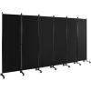 imageGiantex Room Divider Large Single Panel 73W x 73H Privacy Screen with Lockable Wheels Rolling Room Divider Panel for Home Office Studio Partition Fabric Wall Divider for Room Separation BrownBlack