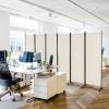 imageGiantex Room Divider Large Single Panel 73W x 73H Privacy Screen with Lockable Wheels Rolling Room Divider Panel for Home Office Studio Partition Fabric Wall Divider for Room Separation BrownBeige