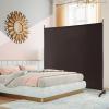 imageGiantex Room Divider Large Single Panel 73W x 73H Privacy Screen with Lockable Wheels Rolling Room Divider Panel for Home Office Studio Partition Fabric Wall Divider for Room Separation BrownBrown
