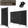 imageGiantex Room Divider Large Single Panel 73W x 73H Privacy Screen with Lockable Wheels Rolling Room Divider Panel for Home Office Studio Partition Fabric Wall Divider for Room Separation BrownBlack