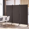 imageGiantex Room Divider Large Single Panel 73W x 73H Privacy Screen with Lockable Wheels Rolling Room Divider Panel for Home Office Studio Partition Fabric Wall Divider for Room Separation BrownBrown