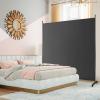 imageGiantex Room Divider Large Single Panel 73W x 73H Privacy Screen with Lockable Wheels Rolling Room Divider Panel for Home Office Studio Partition Fabric Wall Divider for Room Separation BrownGrey