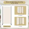 imageGiantex Room Divider Large Single Panel 73W x 73H Privacy Screen with Lockable Wheels Rolling Room Divider Panel for Home Office Studio Partition Fabric Wall Divider for Room Separation BrownBeige