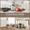 imageGiantex Room Divider Large Single Panel 73W x 73H Privacy Screen with Lockable Wheels Rolling Room Divider Panel for Home Office Studio Partition Fabric Wall Divider for Room Separation BrownBeige