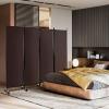 imageGiantex Room Divider Large Single Panel 73W x 73H Privacy Screen with Lockable Wheels Rolling Room Divider Panel for Home Office Studio Partition Fabric Wall Divider for Room Separation BrownBrown