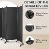 imageGiantex Room Divider Large Single Panel 73W x 73H Privacy Screen with Lockable Wheels Rolling Room Divider Panel for Home Office Studio Partition Fabric Wall Divider for Room Separation BrownGrey