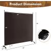 imageGiantex Room Divider Large Single Panel 73W x 73H Privacy Screen with Lockable Wheels Rolling Room Divider Panel for Home Office Studio Partition Fabric Wall Divider for Room Separation BrownBrown