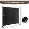 imageGiantex Room Divider Large Single Panel 73W x 73H Privacy Screen with Lockable Wheels Rolling Room Divider Panel for Home Office Studio Partition Fabric Wall Divider for Room Separation BrownBlack