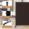 imageGiantex Room Divider Large Single Panel 73W x 73H Privacy Screen with Lockable Wheels Rolling Room Divider Panel for Home Office Studio Partition Fabric Wall Divider for Room Separation BrownBrown