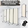 imageGiantex Room Divider Large Single Panel 73W x 73H Privacy Screen with Lockable Wheels Rolling Room Divider Panel for Home Office Studio Partition Fabric Wall Divider for Room Separation BrownBeige