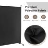 imageGiantex Room Divider Large Single Panel 73W x 73H Privacy Screen with Lockable Wheels Rolling Room Divider Panel for Home Office Studio Partition Fabric Wall Divider for Room Separation BrownBlack