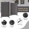 imageGiantex Room Divider Large Single Panel 73W x 73H Privacy Screen with Lockable Wheels Rolling Room Divider Panel for Home Office Studio Partition Fabric Wall Divider for Room Separation BrownGrey