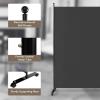 imageGiantex Room Divider Large Single Panel 73W x 73H Privacy Screen with Lockable Wheels Rolling Room Divider Panel for Home Office Studio Partition Fabric Wall Divider for Room Separation BrownGrey