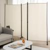 imageGiantex Room Divider Large Single Panel 73W x 73H Privacy Screen with Lockable Wheels Rolling Room Divider Panel for Home Office Studio Partition Fabric Wall Divider for Room Separation BrownBeige