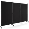 imageGiantex Room Divider Large Single Panel 73W x 73H Privacy Screen with Lockable Wheels Rolling Room Divider Panel for Home Office Studio Partition Fabric Wall Divider for Room Separation BrownBlack