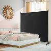 imageGiantex Room Divider Large Single Panel 73W x 73H Privacy Screen with Lockable Wheels Rolling Room Divider Panel for Home Office Studio Partition Fabric Wall Divider for Room Separation BrownBlack