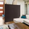 imageGiantex Room Divider Large Single Panel 73W x 73H Privacy Screen with Lockable Wheels Rolling Room Divider Panel for Home Office Studio Partition Fabric Wall Divider for Room Separation BrownBrown