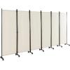 imageGiantex Room Divider Large Single Panel 73W x 73H Privacy Screen with Lockable Wheels Rolling Room Divider Panel for Home Office Studio Partition Fabric Wall Divider for Room Separation BrownBeige