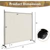 imageGiantex Room Divider Large Single Panel 73W x 73H Privacy Screen with Lockable Wheels Rolling Room Divider Panel for Home Office Studio Partition Fabric Wall Divider for Room Separation BrownBeige
