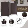 imageGiantex Room Divider Large Single Panel 73W x 73H Privacy Screen with Lockable Wheels Rolling Room Divider Panel for Home Office Studio Partition Fabric Wall Divider for Room Separation BrownBrown