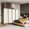 imageGiantex Room Divider Large Single Panel 73W x 73H Privacy Screen with Lockable Wheels Rolling Room Divider Panel for Home Office Studio Partition Fabric Wall Divider for Room Separation BrownBeige