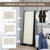 imageGiantex Room Divider Large Single Panel 73W x 73H Privacy Screen with Lockable Wheels Rolling Room Divider Panel for Home Office Studio Partition Fabric Wall Divider for Room Separation BrownBeige