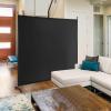 imageGiantex Room Divider Large Single Panel 73W x 73H Privacy Screen with Lockable Wheels Rolling Room Divider Panel for Home Office Studio Partition Fabric Wall Divider for Room Separation BrownBlack