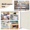 imageGiantex Room Divider Large Single Panel 73W x 73H Privacy Screen with Lockable Wheels Rolling Room Divider Panel for Home Office Studio Partition Fabric Wall Divider for Room Separation BrownBeige