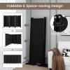 imageGiantex Room Divider Large Single Panel 73W x 73H Privacy Screen with Lockable Wheels Rolling Room Divider Panel for Home Office Studio Partition Fabric Wall Divider for Room Separation BrownBlack