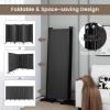 imageGiantex Room Divider Large Single Panel 73W x 73H Privacy Screen with Lockable Wheels Rolling Room Divider Panel for Home Office Studio Partition Fabric Wall Divider for Room Separation BrownGrey