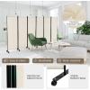imageGiantex Room Divider Large Single Panel 73W x 73H Privacy Screen with Lockable Wheels Rolling Room Divider Panel for Home Office Studio Partition Fabric Wall Divider for Room Separation BrownBeige