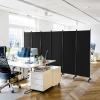 imageGiantex Room Divider Large Single Panel 73W x 73H Privacy Screen with Lockable Wheels Rolling Room Divider Panel for Home Office Studio Partition Fabric Wall Divider for Room Separation BrownBlack