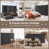 imageGiantex Room Divider Large Single Panel 73W x 73H Privacy Screen with Lockable Wheels Rolling Room Divider Panel for Home Office Studio Partition Fabric Wall Divider for Room Separation BrownGrey