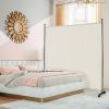 imageGiantex Room Divider Large Single Panel 73W x 73H Privacy Screen with Lockable Wheels Rolling Room Divider Panel for Home Office Studio Partition Fabric Wall Divider for Room Separation BrownBeige