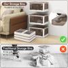 imageGiantex Storage Bins with Lids and Hidden Wheels 54 Gal Total Capacity 3 Pack Stackable Collapsible Storage Boxes with 5 Opening Doors Foldable Plastic Closet Organizers for School Dorm Office115 Gal