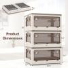 imageGiantex Storage Bins with Lids and Hidden Wheels 54 Gal Total Capacity 3 Pack Stackable Collapsible Storage Boxes with 5 Opening Doors Foldable Plastic Closet Organizers for School Dorm Office8 Gal