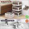 imageGiantex Storage Bins with Lids and Hidden Wheels 54 Gal Total Capacity 3 Pack Stackable Collapsible Storage Boxes with 5 Opening Doors Foldable Plastic Closet Organizers for School Dorm Office8 Gal
